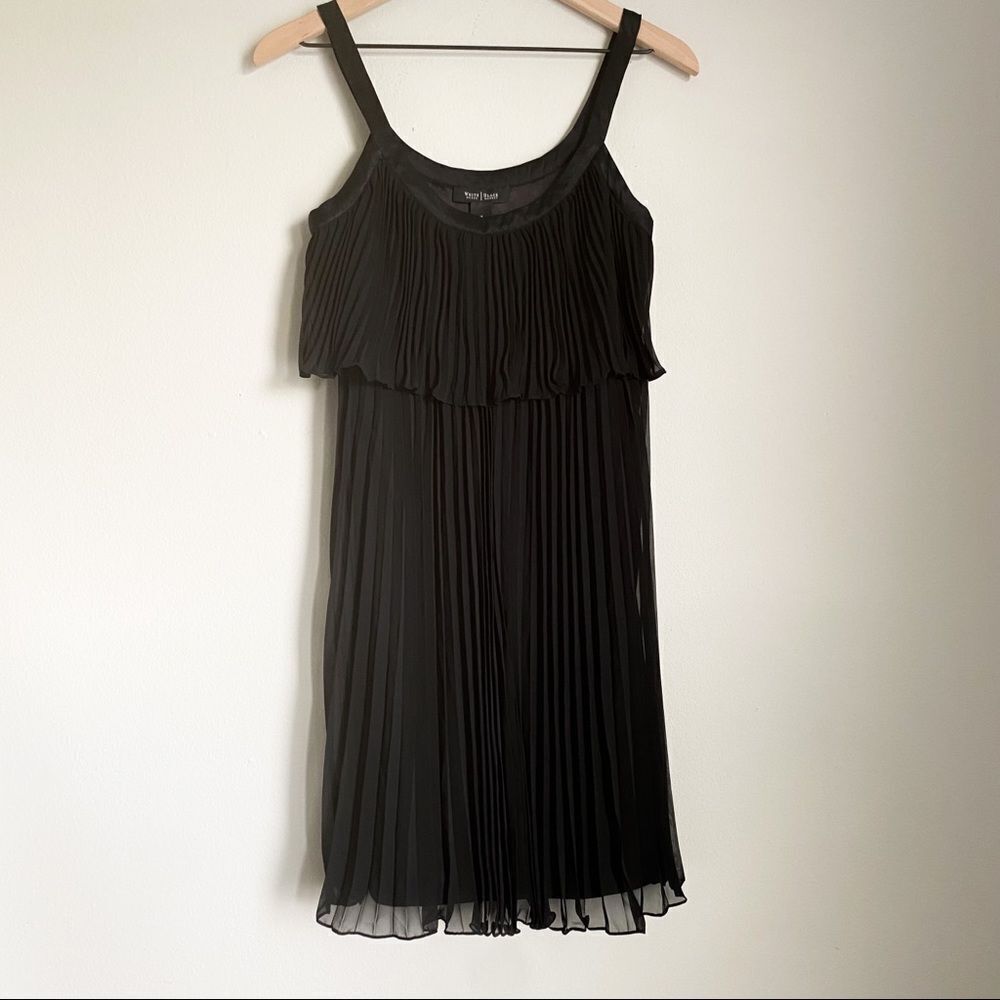 WHBM black pleated mini dress NWT